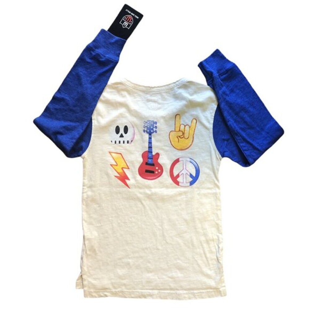 NWT Wes & Willy Rock Emoji LS Slub Henley